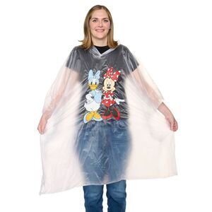 New Womens Adult Disney Minnie Mouse & Daisy Duck Rain Poncho Water Resistant